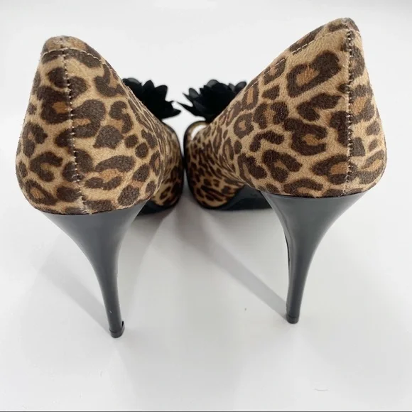 Carlos Santana Leopard Print Cupcake Heels Sz 7.5 - Picture 7 of 10